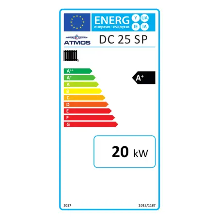 ATMOS DC25SP 20-25 kW + palnik pelletowy + podajnik 1,5m - kocioł kombinowany zgazujący drewno i na pelet